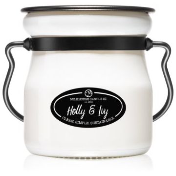 Milkhouse Candle Co. Creamery Holly & Ivy lumânare parfumată Cream Jar de firma original