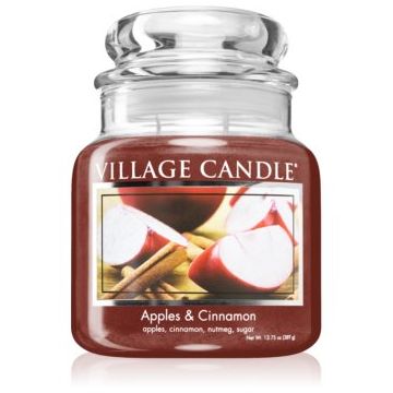 Village Candle Apples & Cinnamon lumânare parfumată (Glass Lid) de firma original