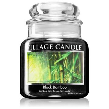 Village Candle Black Bamboo lumânare parfumată (Glass Lid) ieftin