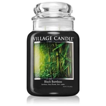 Village Candle Black Bamboo lumânare parfumată (Glass Lid) ieftin