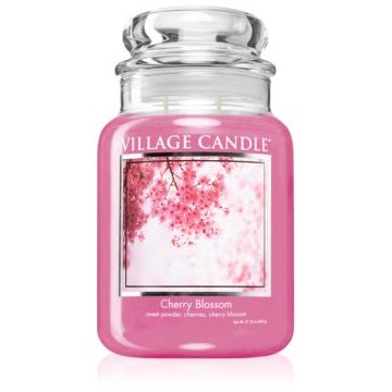 Village Candle Cherry Blossom lumânare parfumată (Glass Lid) de firma original