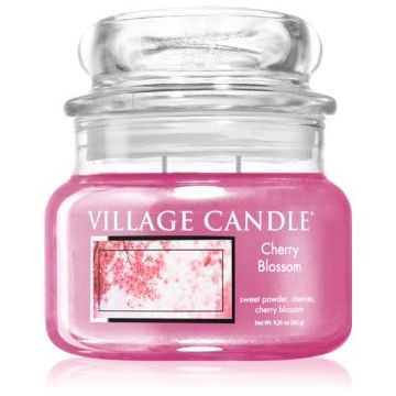 Village Candle Cherry Blossom lumânare parfumată (Glass Lid) de firma original