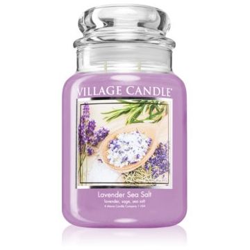 Village Candle Lavender Sea Salt lumânare parfumată (Glass Lid) de firma original