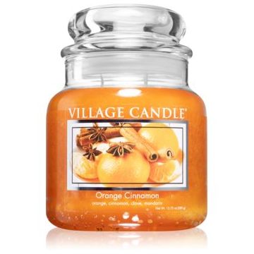 Village Candle Orange Cinnamon lumânare parfumată (Glass Lid) ieftin