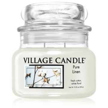 Village Candle Pure Linen lumânare parfumată (Glass Lid) de firma original