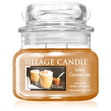 Village Candle Salted Caramel Latte lumânare parfumată (Glass Lid) de firma original