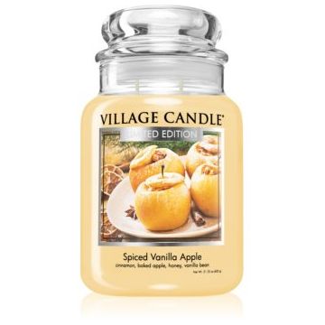 Village Candle Spiced Vanilla Apple lumânare parfumată (Glass Lid) de firma original