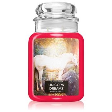 Village Candle Unicorn Dreams lumânare parfumată (Glass Lid) de firma original