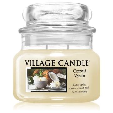 Village Candle Coconut Vanilla lumânare parfumată (Glass Lid) ieftin