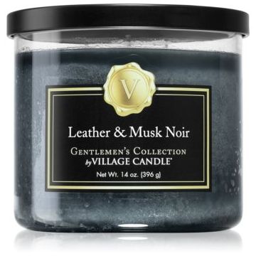 Village Candle Gentlemen's Collection Leather & Musk Noir lumânare parfumată de firma original