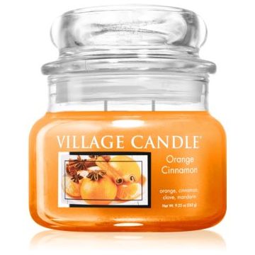 Village Candle Orange Cinnamon lumânare parfumată (Glass Lid) ieftin