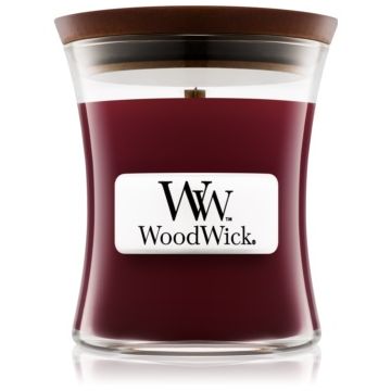 Woodwick Black Cherry lumânare parfumată cu fitil din lemn