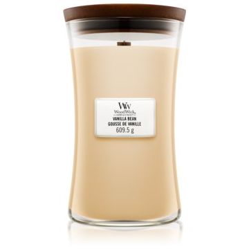 Woodwick Vanilla Bean lumânare parfumată cu fitil din lemn