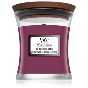 Woodwick Wild Berry & Beets lumânare parfumată cu fitil din lemn ieftin