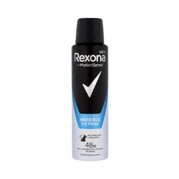 Deodorant Antiperspirant Spray pentru Barbati Invizibil - Rexona Men MotionSense Invisibil Ice Fresh 48h, 150 ml