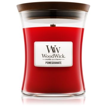 Woodwick Pomegranate lumânare parfumată cu fitil din lemn de firma original