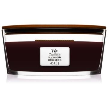 Woodwick Black Cherry lumânare parfumată cu fitil din lemn (hearthwick)