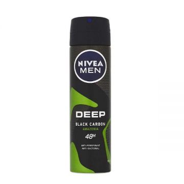 Deodorant Antiperspirant pentru Barbati - Nivea Men Deep Black Carbon Amazona, 150ml de firma original