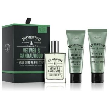 Scottish Fine Soaps Well Groomed Gift Set Vetiver & Sandalwood set cadou pentru bărbați