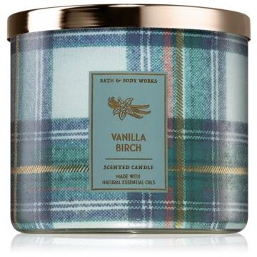 Bath & Body Works Vanilla Birch lumânare parfumată cu uleiuri esentiale