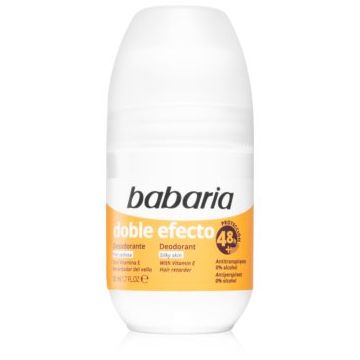 Babaria Deodorant Double Effect antiperspirant roll-on pentru incetinirea cresterii parului