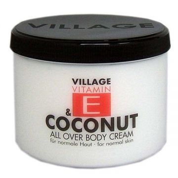 Crema de corp cu Vitamina E si Cocos, Village Cosmetics, 500 ml ieftina