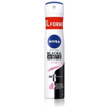 NIVEA Black & White Invisible Clear spray anti-perspirant pentru femei