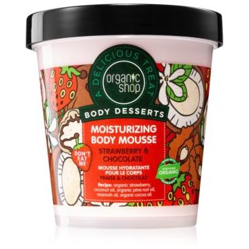 Organic Shop Body Desserts Strawberry & Chocolate spuma de corp cu efect de hidratare ieftina