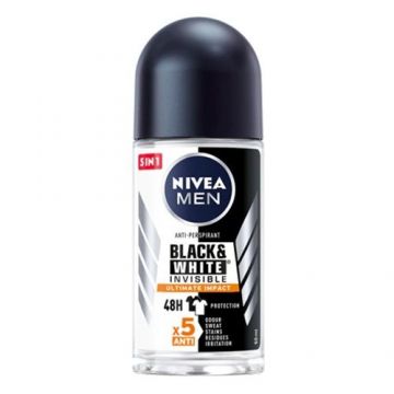 NIVEA MEN BLACK & WHITE INVISIBLE ULTIMATE IMPACT 48H PROTECTION ROLL ON de firma original