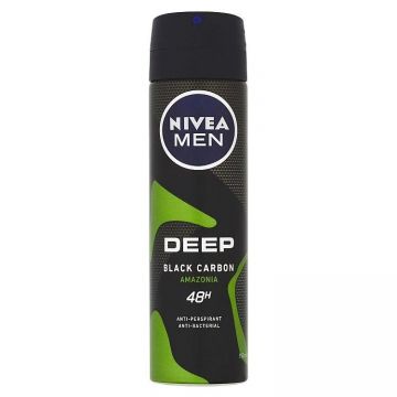 NIVEA MEN DEEP BLACK CARBON AMAZONIA 48H ANTIPERSPIRANT DEO SPRAY ieftin