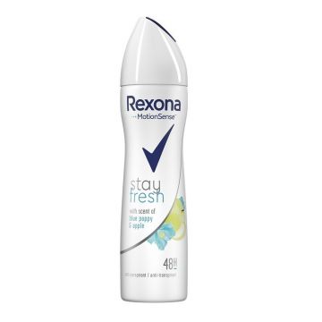 REXONA MOTIONSENSE STAY FRESH ANTIPERSPIRANT SPRAY WOMEN With scent of blue poppy & apple de firma original