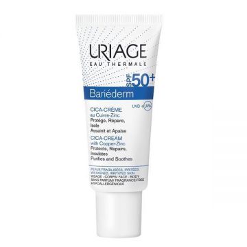 Crema cu SPF 50+ Bariederm Cica, Uriage, 40 ml ieftina