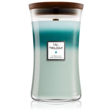 Woodwick Icy Woodland lumânare parfumată cu fitil din lemn de firma original