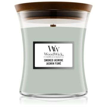 Woodwick Smoked Jasmine lumânare parfumată cu fitil din lemn de firma original