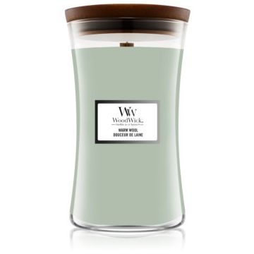 Woodwick Warm Wool lumânare parfumată cu fitil din lemn de firma original