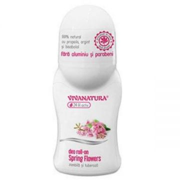Deodorant Roll-On Spring Flowers Zambila si Tuberoza Vivanatura, 50 ml