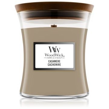 Woodwick Cashmere lumânare parfumată cu fitil din lemn