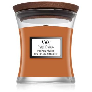 Woodwick Pumpkin Praline lumânare parfumată cu fitil din lemn ieftin