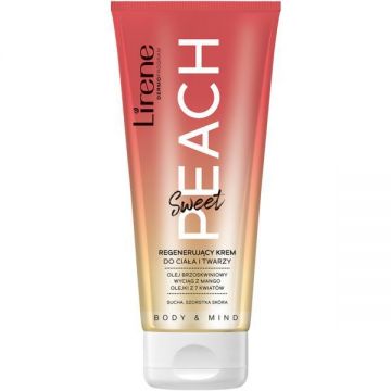 Crema regeneranta Lirene Body And Mind pentru corp si fata - Peach, 200ml