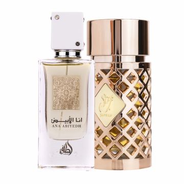 Pachet 2 parfumuri Best Seller, Ana Abiyedh White 60 ml si Jazzab Gold 100 ml