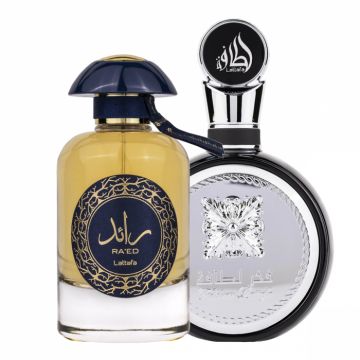 Pachet 2 parfumuri Best Seller, Lattafa Fakhar Man 100 ml si Raed Luxe 100 ml de firma original