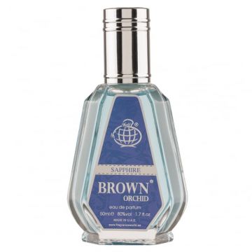 Parfum Brown Orchid Sapphire, Fragrance World, apa de parfum 50 ml, unisex