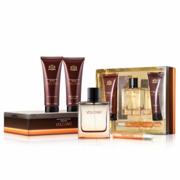 Set Volcano, apa de toaleta 100 ml + apa de toaleta 15ml + Gel de dus 130ml + After Shave 130ml, barbati