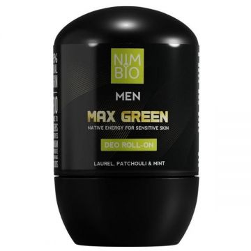 Deodorant Natural pentru Barbati - Nimbio Men Max Green Deo Roll-On, 50 ml