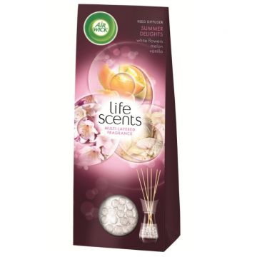 AIR WICK REED DIFFUSER ODORIZANT BETISOARE PARFUMATE SUMMER DELIGHTS CU VANILIE PEPENE SI FLORI ALBE