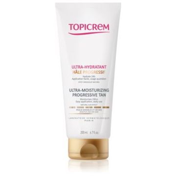 Topicrem UH BODY Ultra-Moisturizing Progressive Tan lotiune hidratanta pentru bronzare pentru piele uscata si sensibila