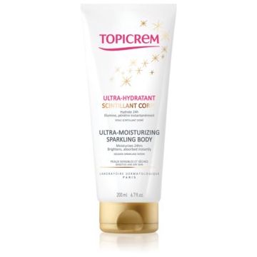 Topicrem UH BODY Ultra-Moisturizing Sparkling Body lapte de corp intens hidratant cu particule stralucitoare