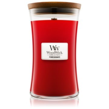 Woodwick Pomegranate lumânare parfumată cu fitil din lemn