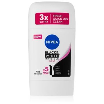 Nivea Black & White Invisible Clear antiperspirant puternic