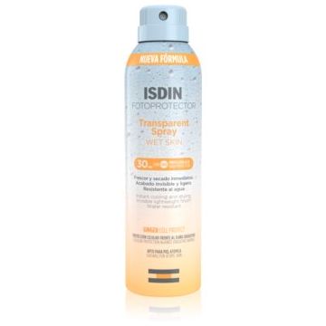 ISDIN Transparent Spray Wet Skin spray transparent pentru bronzare SPF 30